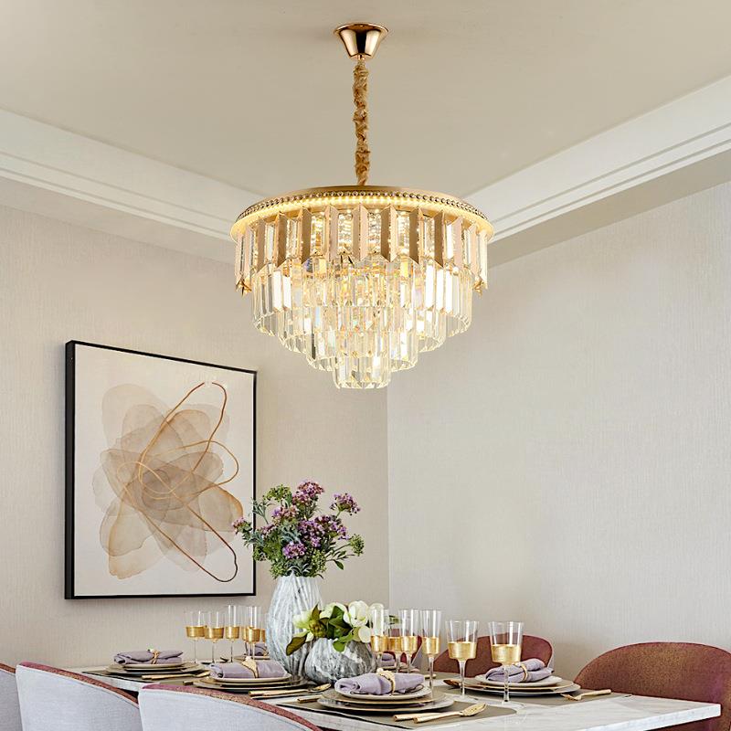新款直销水晶吊灯客厅灯大气后现代轻奢吊灯圆形创意简约美式卧室