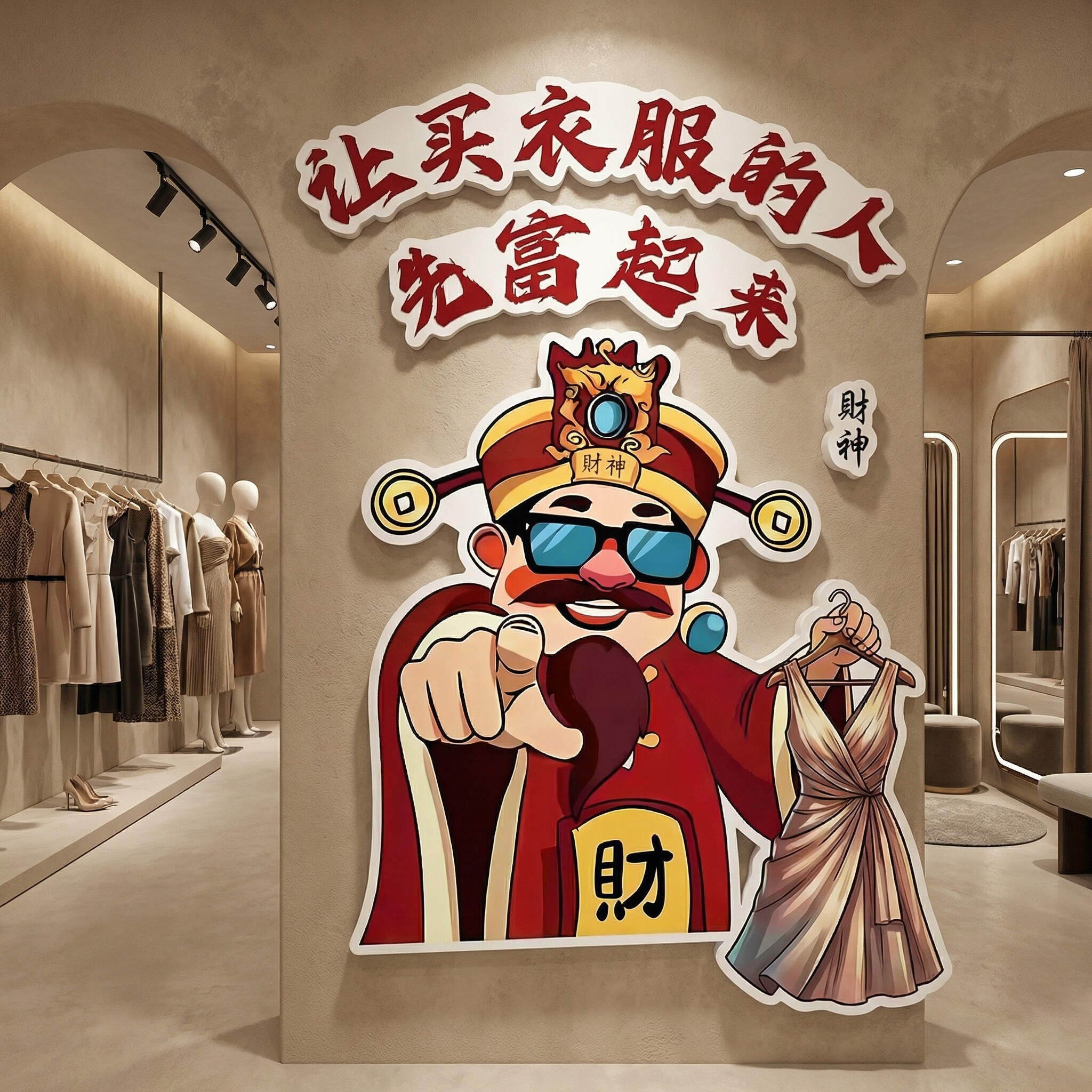 服装店氛围布置墙面装饰挂画高级感简约时尚女装网红背景墙贴海报