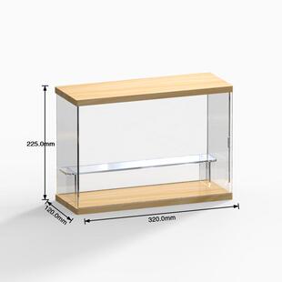 盲盒收纳展示架公仔手办带灯手办展示盒泡泡玛特收纳盒亚克力实木