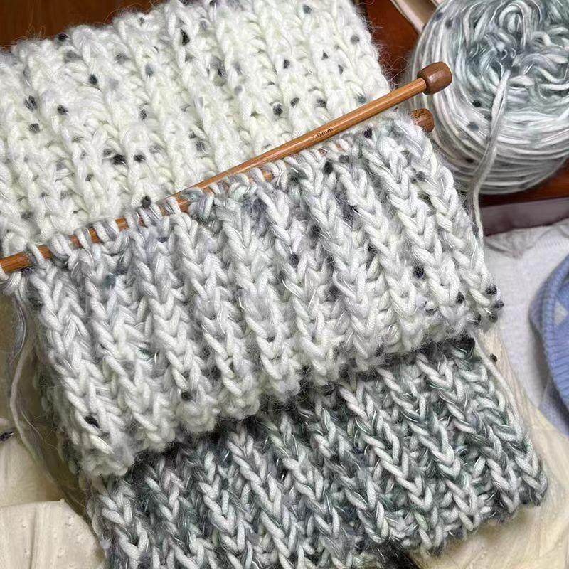 彩虹糖渐变围巾diy材料包手工编织围巾送女朋友闺蜜男友礼物混线