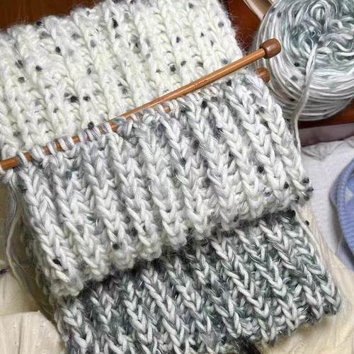 彩虹糖渐变围巾diy材料包手工编织围巾送女朋友闺蜜男友礼物混线