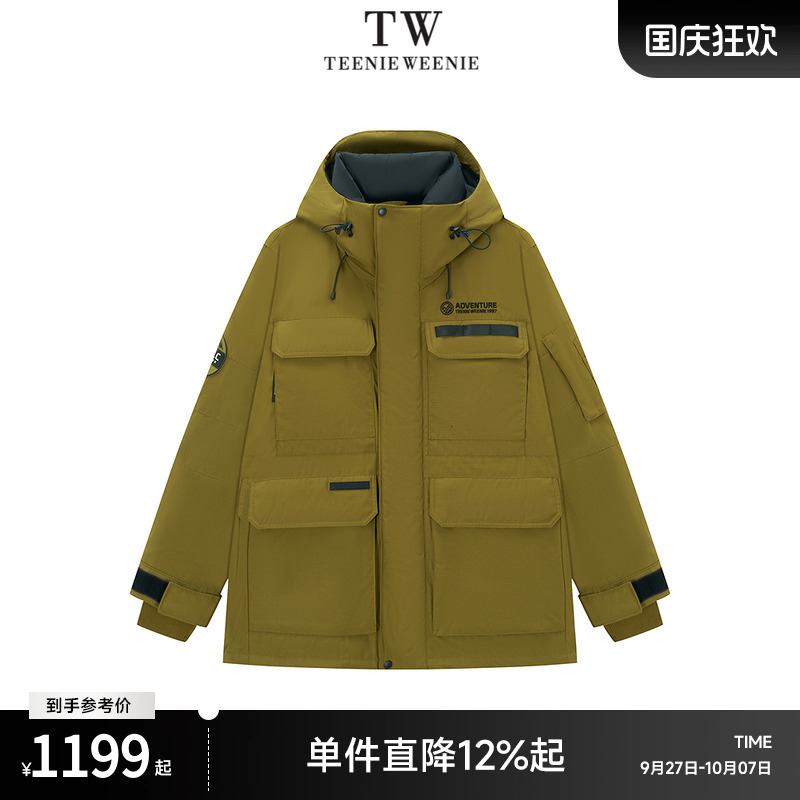 Teenie Weenie小熊男装三防防风挺阔骨感魔术贴袖口羽绒服