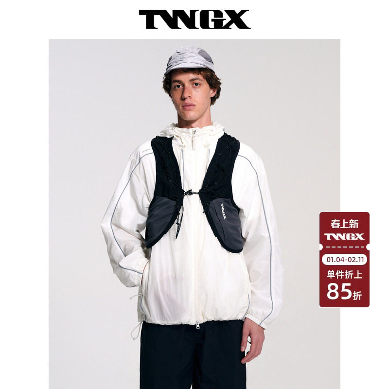 Teenie Weenie小熊男装黑色机能风户外运动马甲背心2026年春