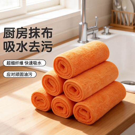 格流厨房抹布大号吸油不易沾油