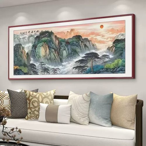 旭日东升客厅装饰画日出东方挂画