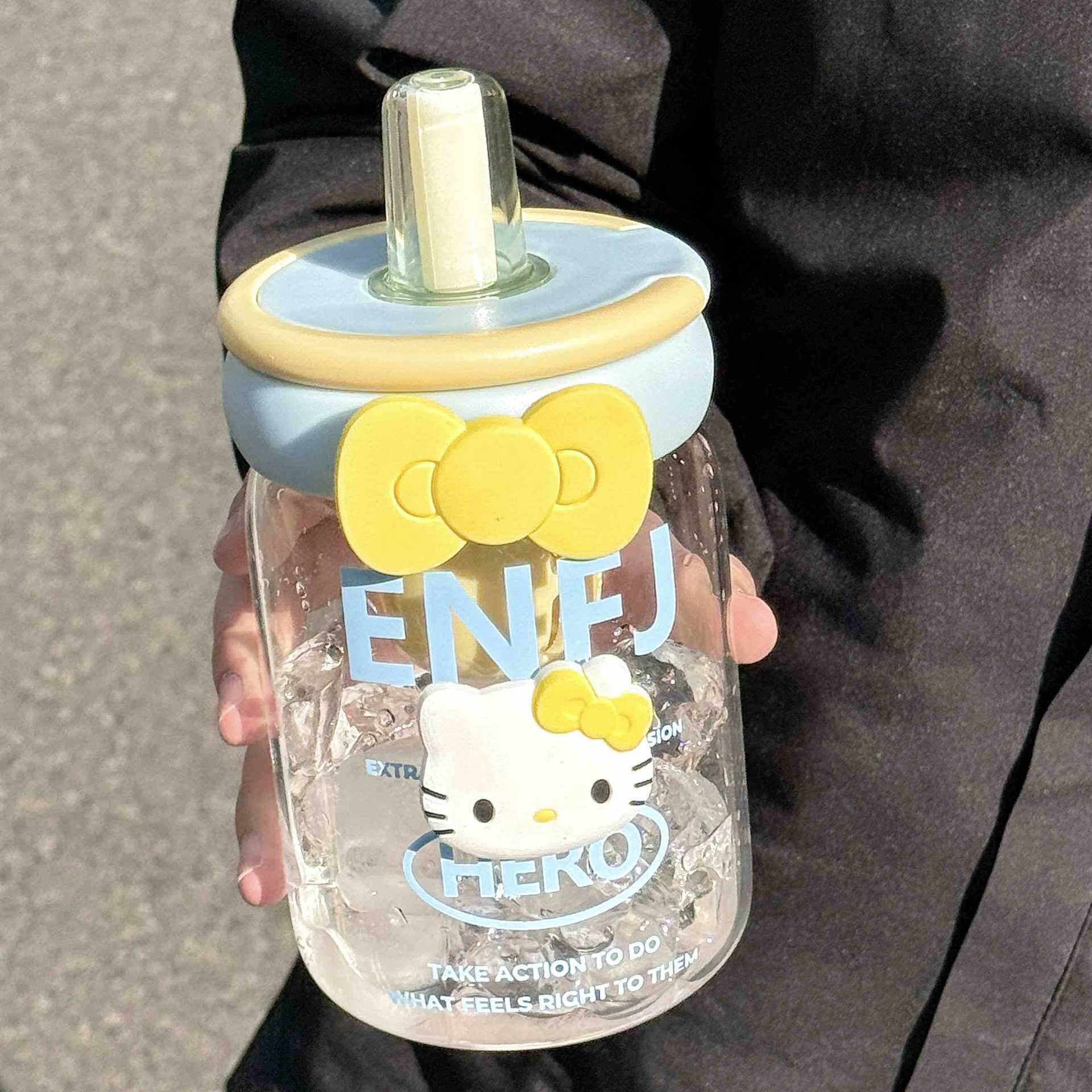 高颜值茶水分离吸管玻璃杯耐高温图片