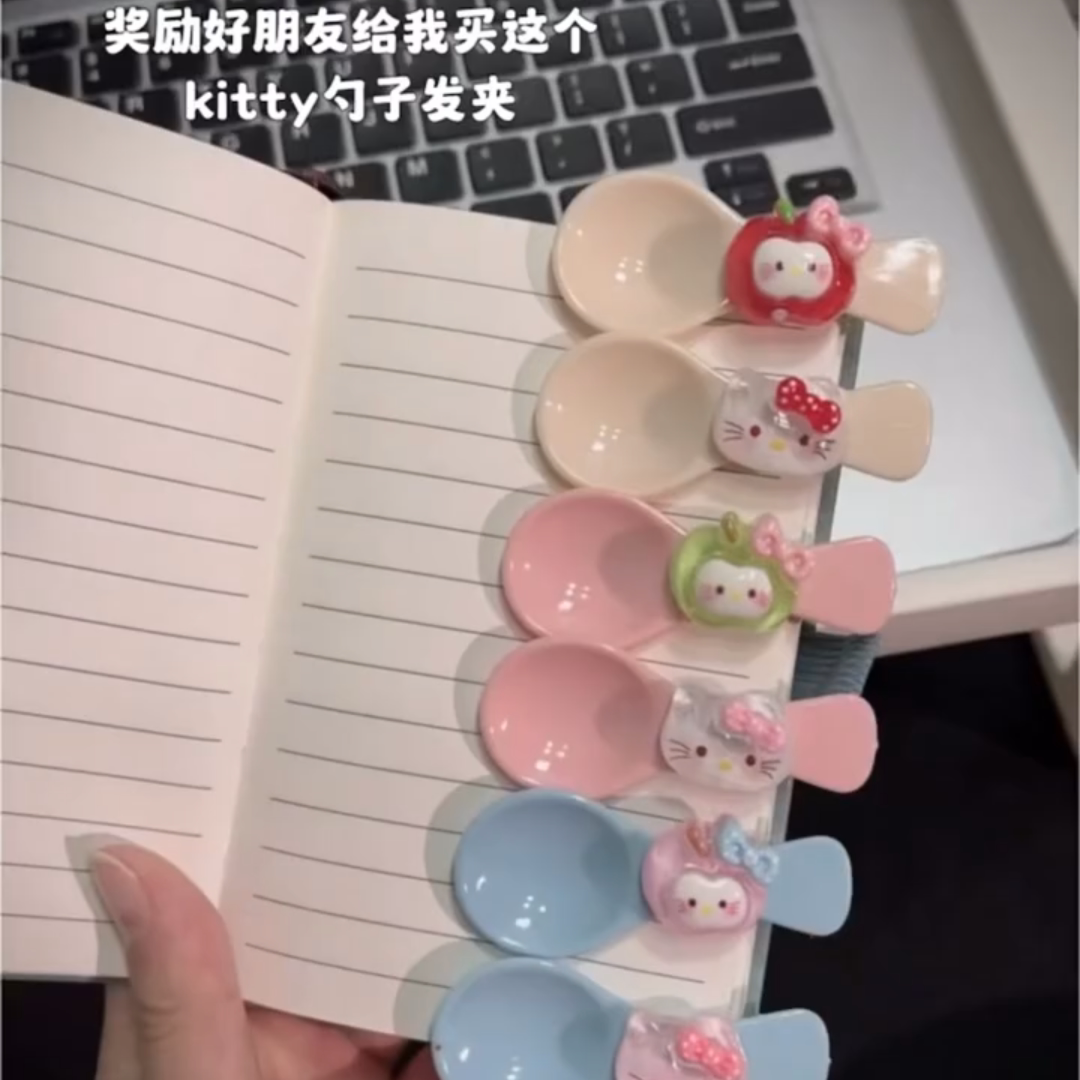 甜美猫咪苹果刘海发夹