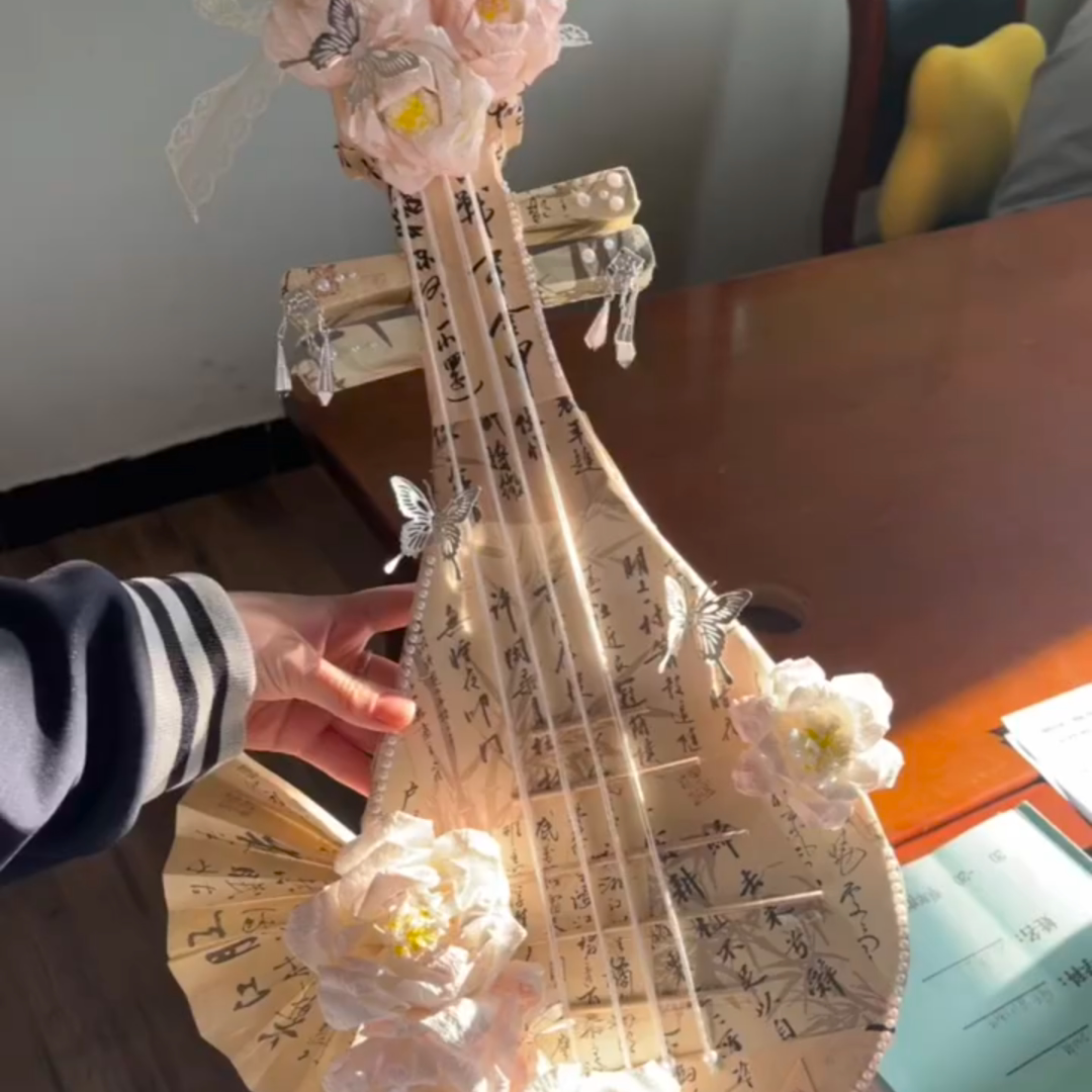 手工古筝模型花蝶超仙摆件