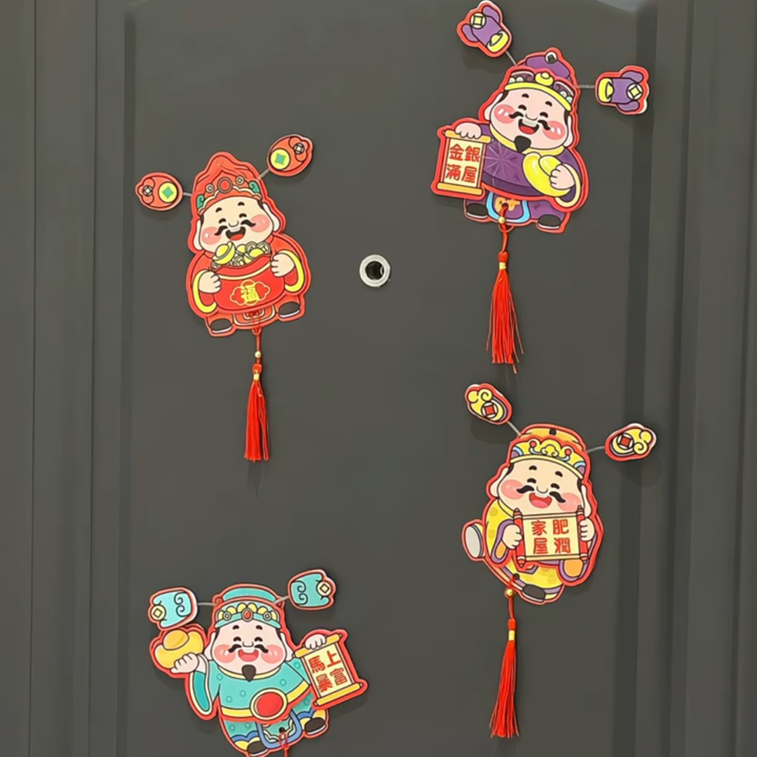 2026马年新款摇耳朵立体卡通磁吸软磁贴新年装饰财神爷挂件冰箱贴