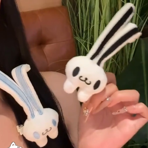 日系甜系毛绒兔鸭嘴夹
