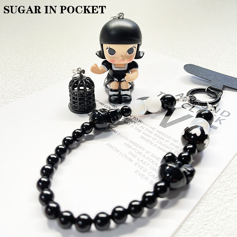 原创手机链短款手机挂绳手腕链纯色挂件礼物车挂挂饰包挂DIY