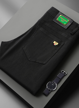 秋冬款欧货新款欧洲站轻奢加厚黑色防褪色长裤弹力修身小直筒裤潮