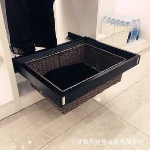 衣帽间缓冲阻尼收纳拉篮 衣物收纳篮 衣柜推拉盒 伸缩储物篮