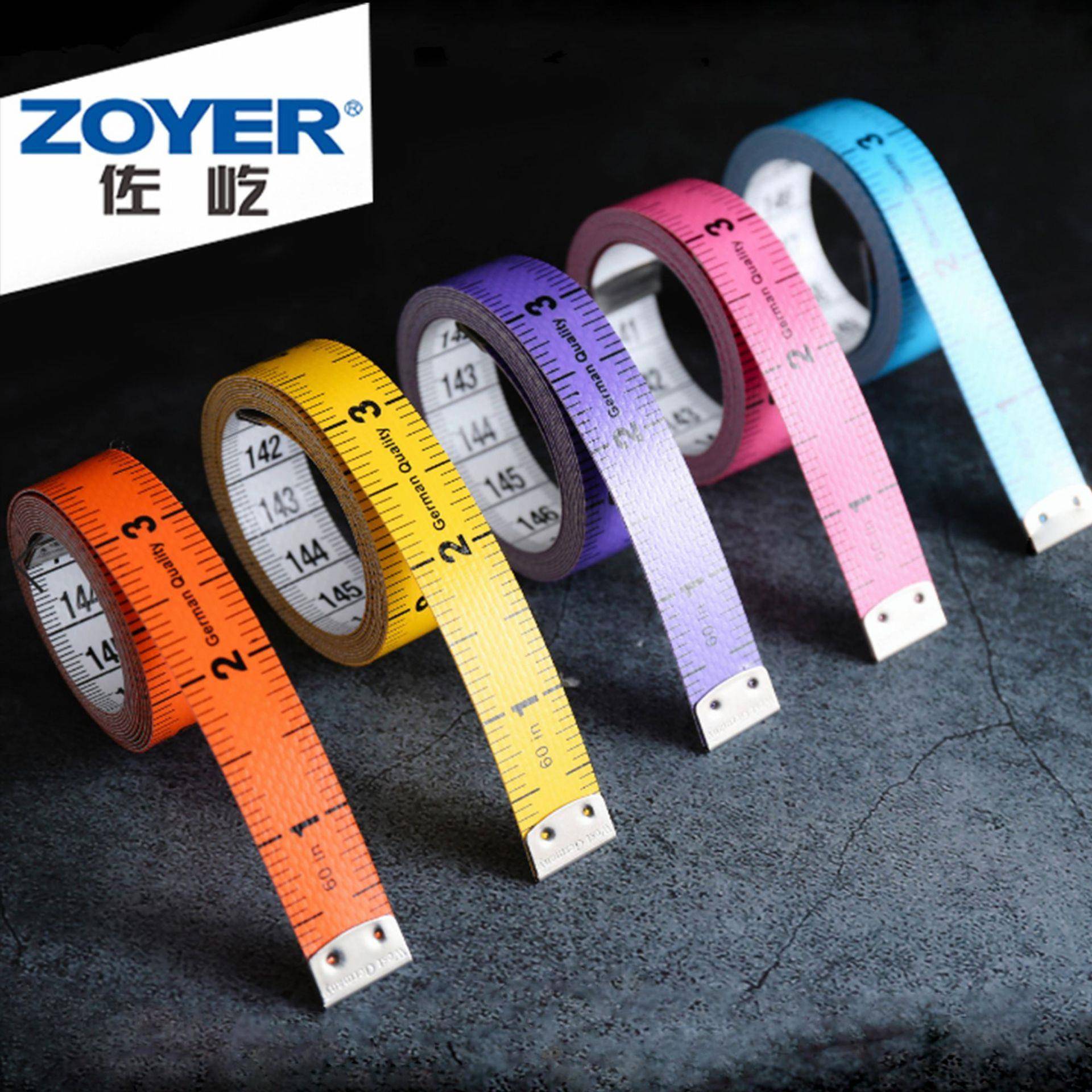 ZOYER缝纫机 15MM宽彩色皮尺裁缝量衣软尺配件 测量皮尺多色