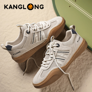 康龙男鞋2025新款休闲板鞋男软底低帮平底休闲潮流百搭运动德训鞋
