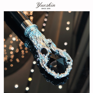 yueskin羽琴晴雨两用伞渐变烫钻黑宝石高颜值防晒防紫外线女伞