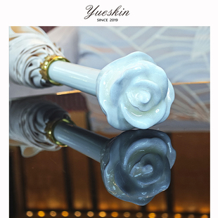 yueskin羽琴高级晴雨两用女伞米白玫瑰情人节高颜值防晒防紫外线