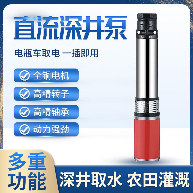 直流大流量深井泵48-60-72V2寸高扬程ZQB电动车水泵小型潜水泵