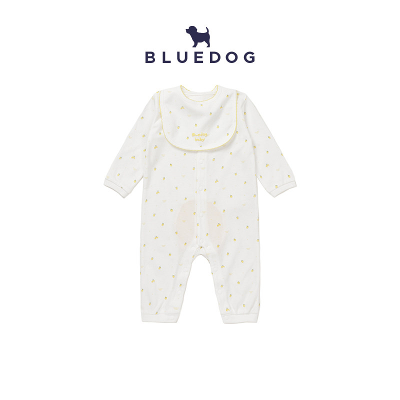 BLUEDOG 韩国蓝狗26FW婴儿长袖连体衣清爽柠檬连身服柔软爬服哈衣