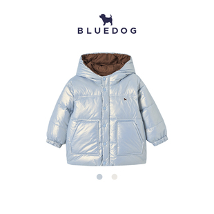 BLUEDOG 双面可爱珠光羽绒外套百搭男女童外套 韩国蓝狗25FW冬季