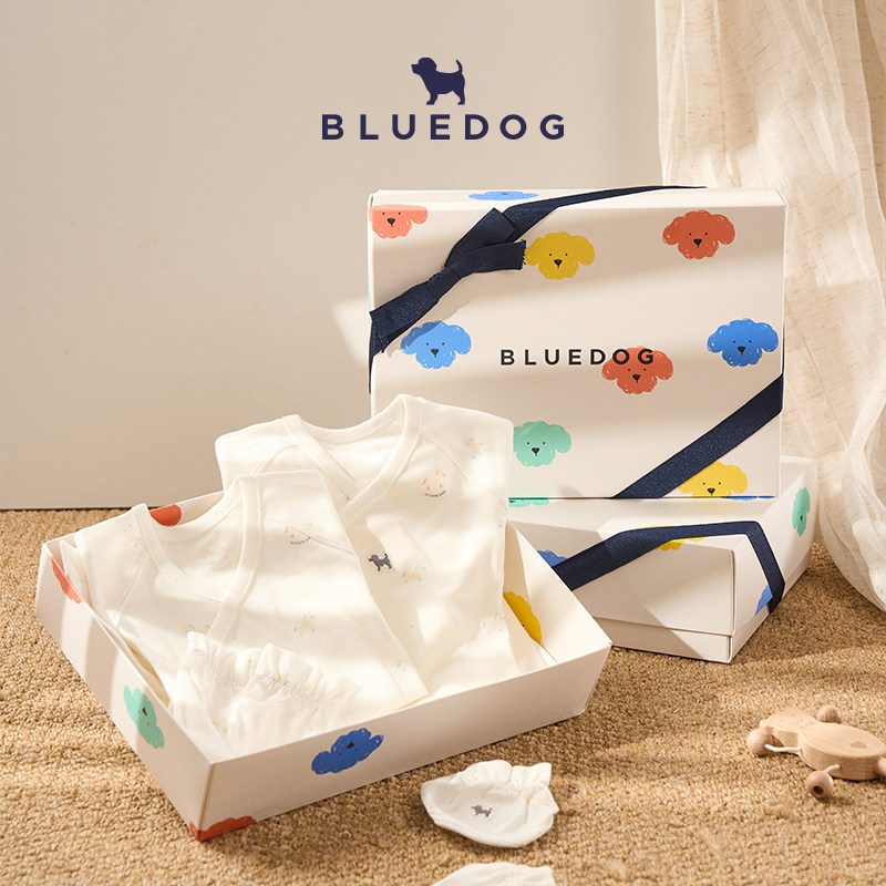 【新生儿2件套】BLUEDOG蓝狗新生儿宝宝初生母婴A类0-6月见面礼盒