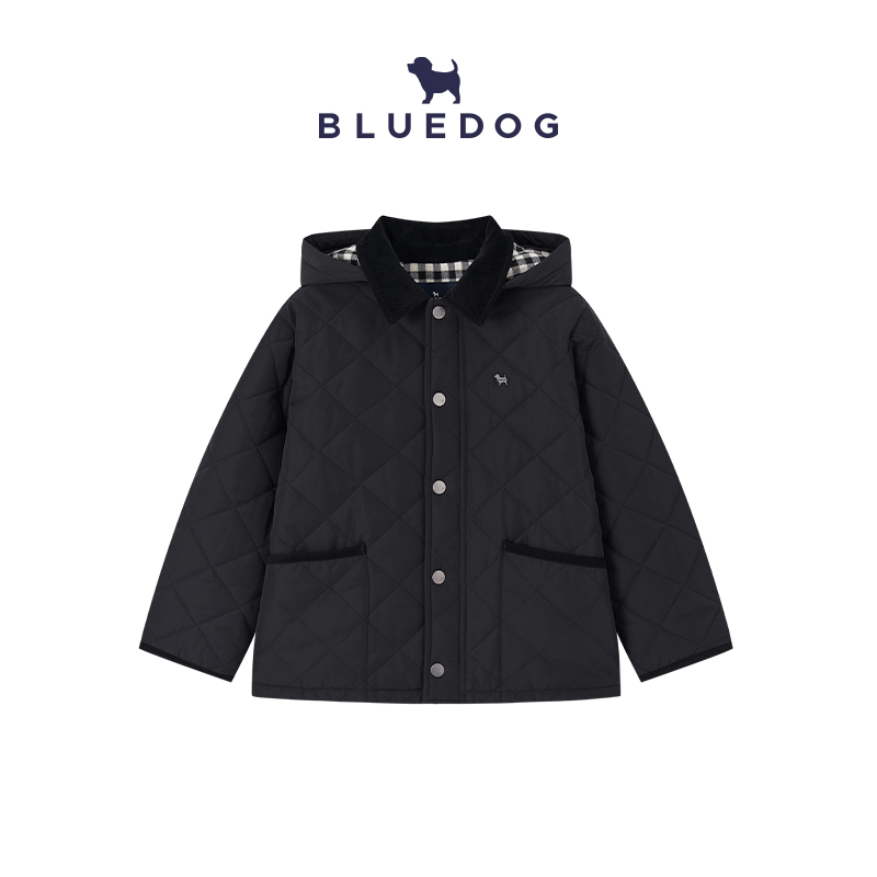 BLUEDOG25FW翻领绗缝棉服外套