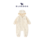 BLUEDOG 蓝狗25FW秋男女童蓝狗BI罗纹绒连身服儿童百搭连体哈衣