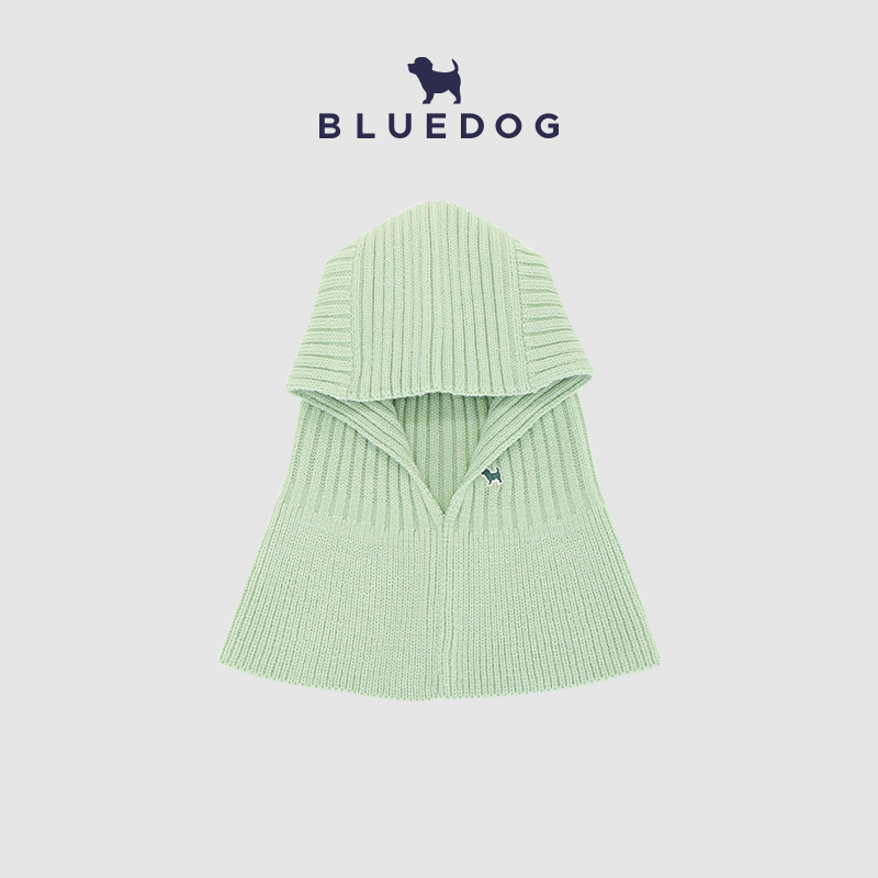 BLUEDOG蓝狗韩国儿童帽子冬季男童女孩针织毛线帽防寒围脖套头帽