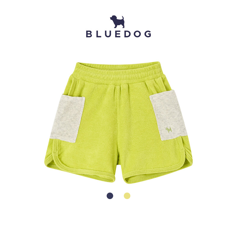 BLUEDOG蓝狗春夏宽松毛巾布撞色短裤休闲短裤儿童裤子男童