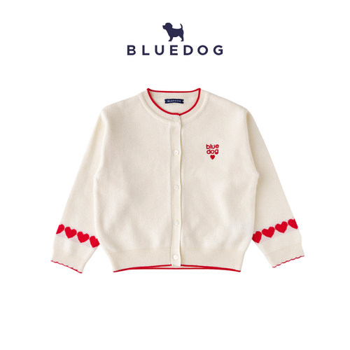 BLUEDOG蓝狗爱心点缀针织开衫