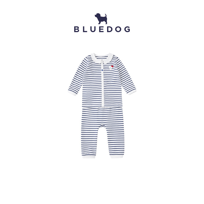 BLUEDOG 蓝狗25FW秋新生儿条纹连体衣婴儿内衣套装男女宝精致小领,童装/婴儿装/亲子装,内衣套装,淘宝优惠券,粉丝福利购,淘宝优惠卷