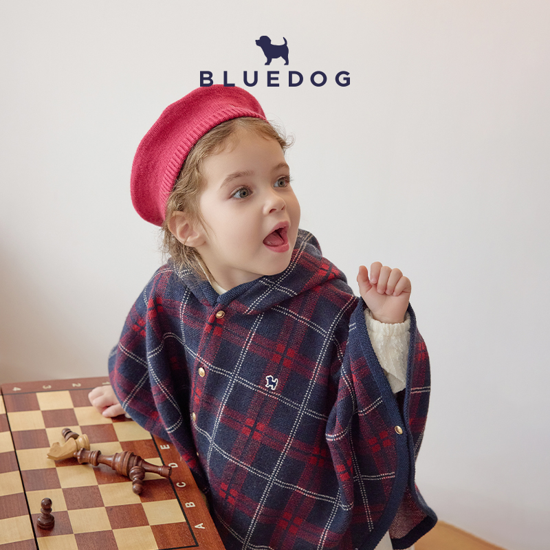 BLUEDOG25FW经典格纹披风