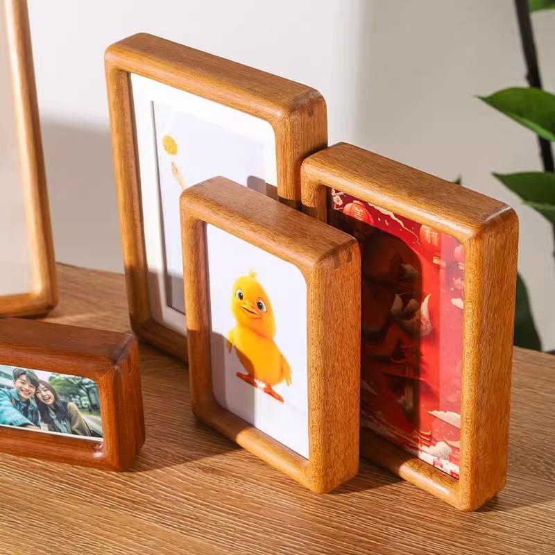 实木相框摆台黑胡桃榫卯圆角678A4寸情侣画框挂墙高级感空框