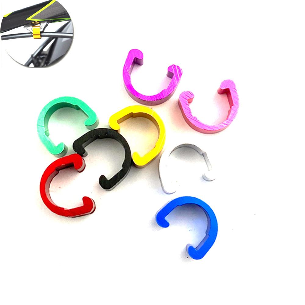 山地自行车铝合金C型扣车架线管固定扣彩色U型过线油管卡子扣