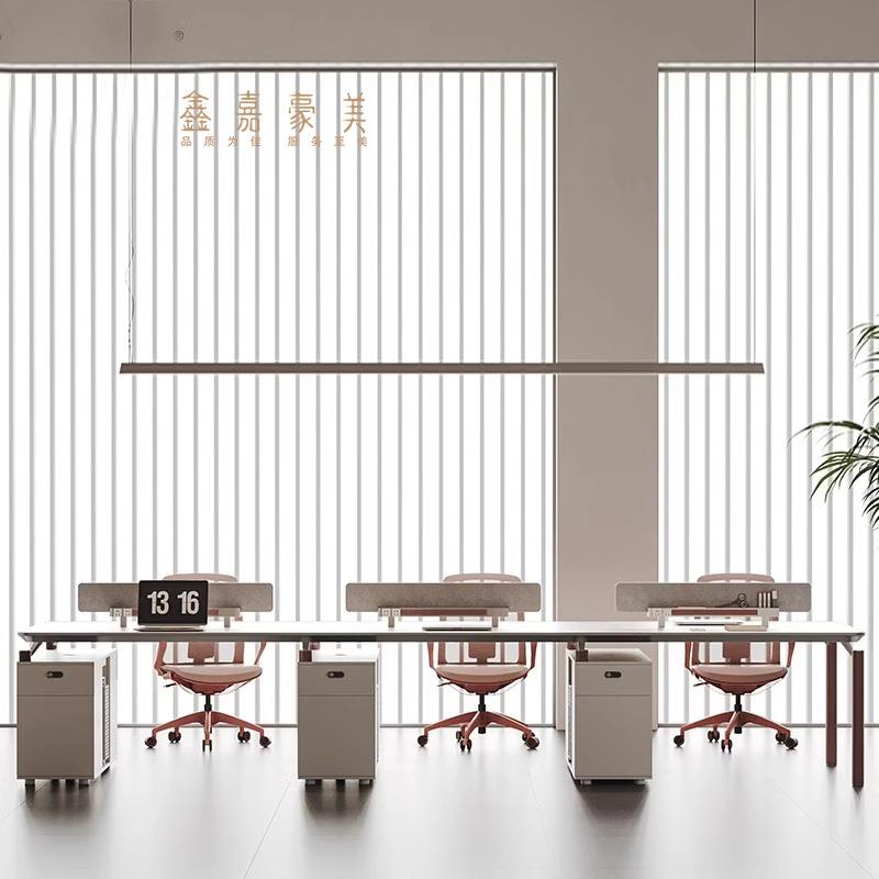 椅双人位办4公FJL桌员工桌组工位电脑卡座公司创意合职员办公桌人