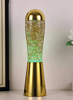 跨境欧蜡灯玻璃槟装饰葱片不美锈钢酒瓶色塞香78117RGB彩小夜灯