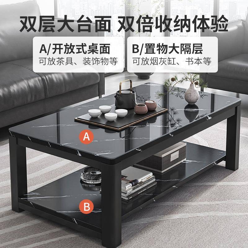 茶几客厅家现代用简约小户型轻奢钢化玻璃极子茶几桌办公室简H236