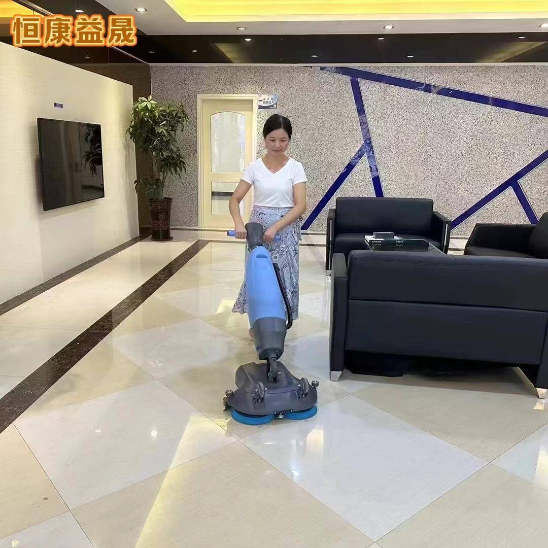小型洗双地机工厂超市厅办商公室IKG用家用餐刷迷你手推式吸拖一