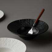 陶白瓷盘子菜盘家用感草帽盘西GMS餐餐黑甜品盘意盘面盘