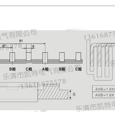 NC型3P10NC3P100A汇流排1间距8紫铜2.0*0DZ158空开断1路器连接排K