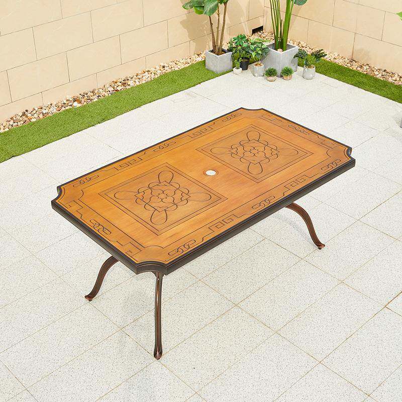 户外室铸ZUM桌椅烧外简约休闲铝烤桌露天阳台花园庭院防水铁园桌