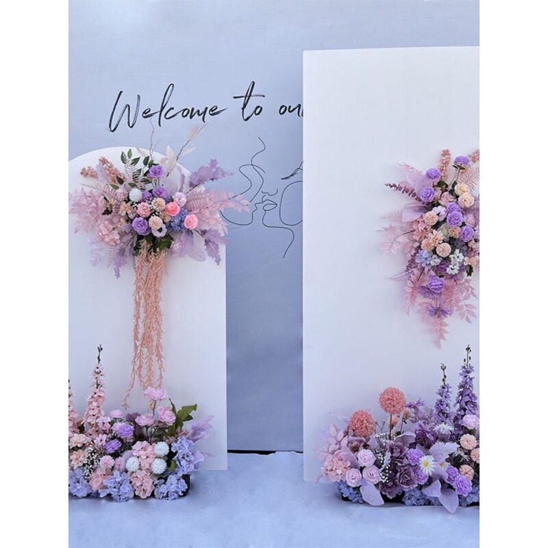 婚礼紫色森林人造花地板装饰