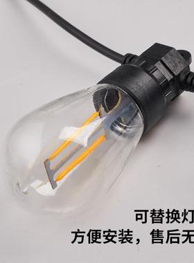 2025LE外防水灯串DS灯14灯丝灯串户E27跑马UQV营地露营氛围