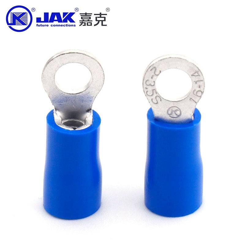 RV2-3.5S紫铜冷压接线端子 螺口M3绝缘套圆形端头O型裸端子圆型端