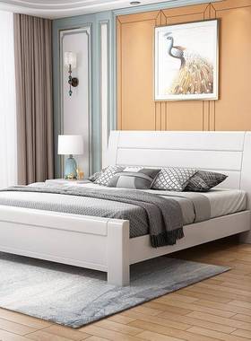 中式实木床1.8米大床新济1.5M主双人床经型简ORR约现代家具卧室储