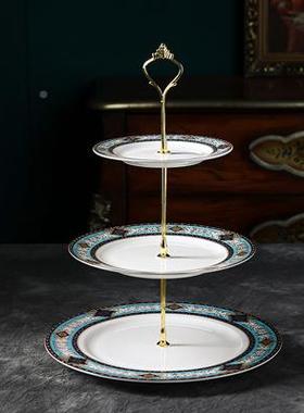 式骨欧瓷高颜值点心XXT盘果盘西盘餐点心架多层家用装饰会摆件宴
