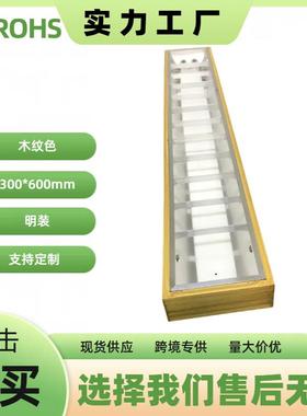 600*1盘20mm管LED黑色格三栅灯应急T8日CN-318光灯支架0灯CE格栅