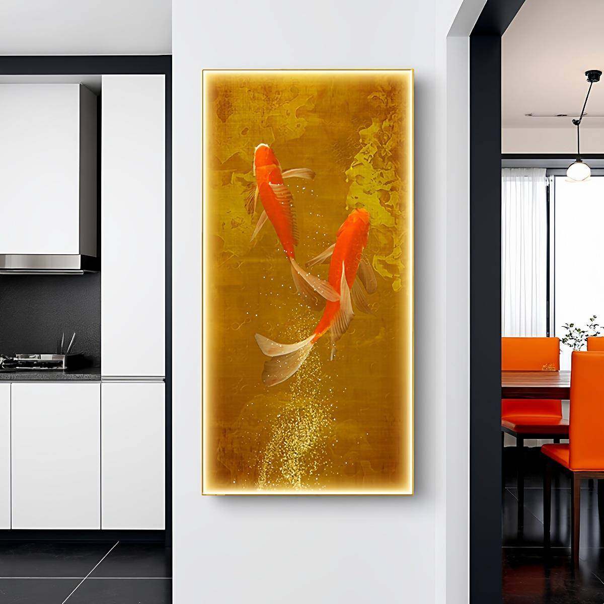 鱼图入户正对玄关门98007401装画饰壁画灯新中式客走廊过厅道挂画,家居饰品,现代装饰画,淘宝优惠券,粉丝福利购,淘宝优惠卷