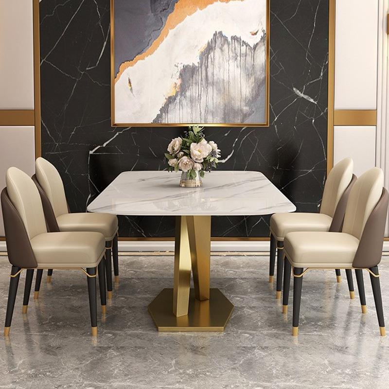 岩A-87板餐桌大小户家高端长用方形不锈茶台家用客厅型别墅钢轻奢