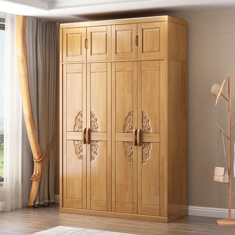 中式实衣柜对开门推家拉六门大衣容木量AL638529柜卧室经济橡胶木